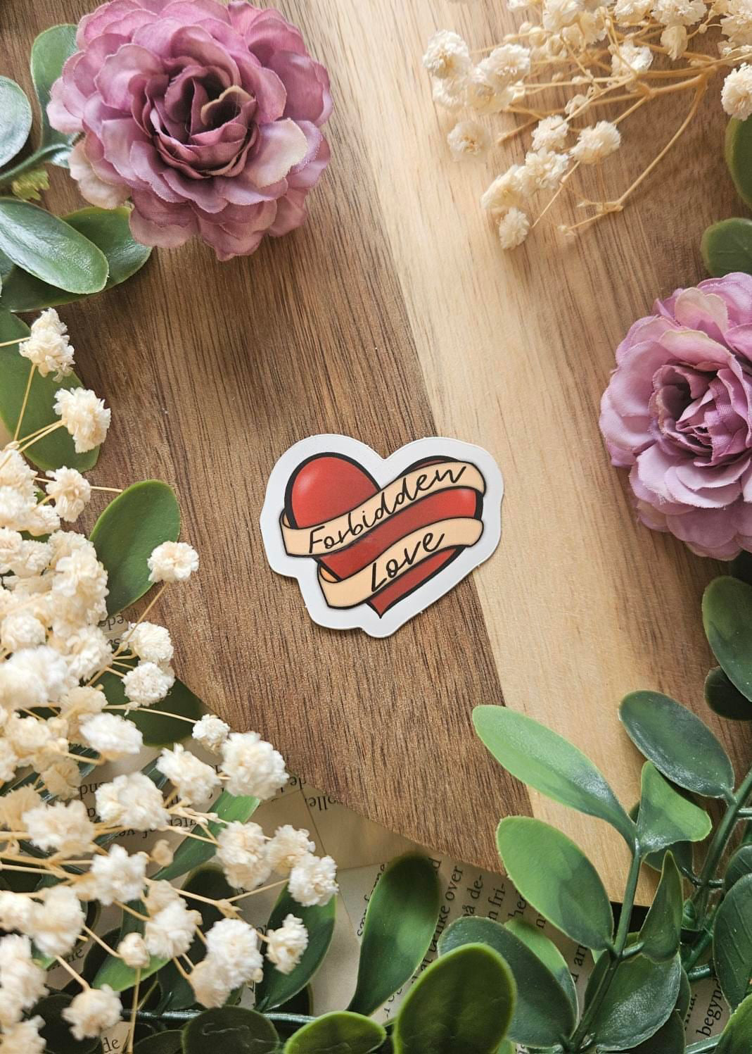 Forbidden Love Heart Sticker