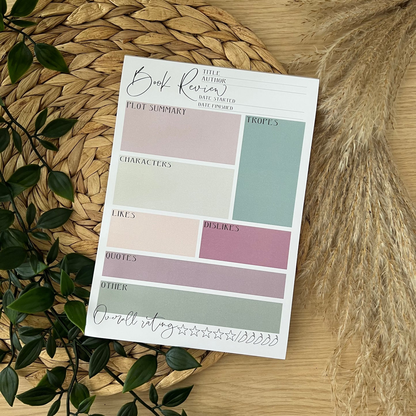 Book Review Notepad - Rosey Green