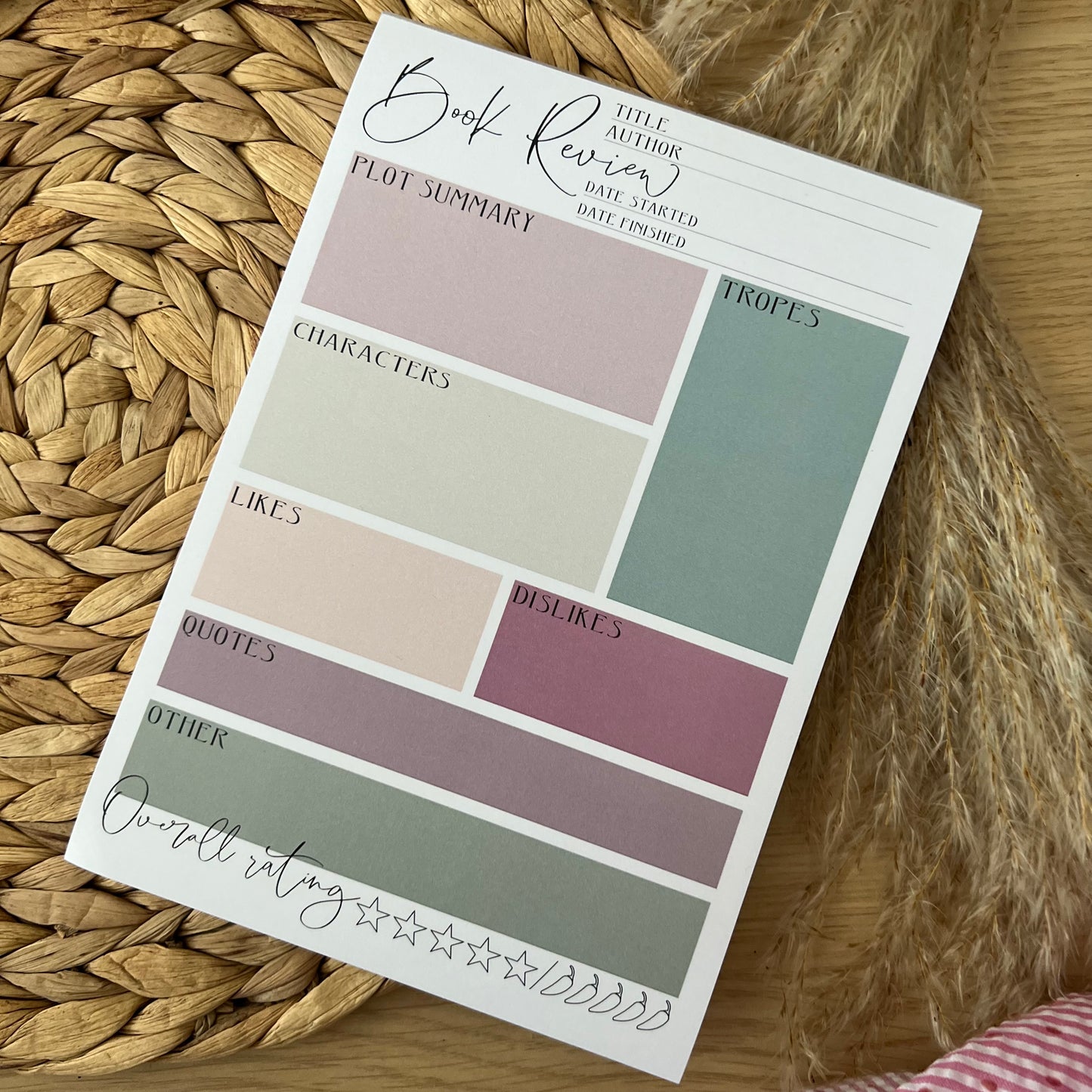 Book Review Notepad - Rosey Green