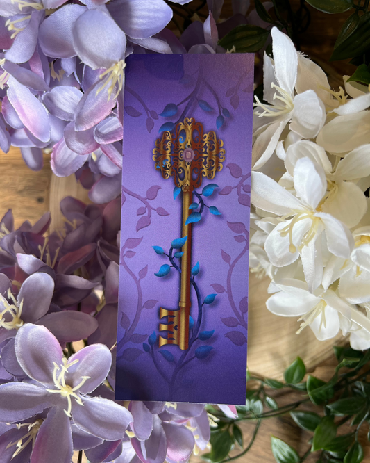 Purple Key - Metallic Bookmark
