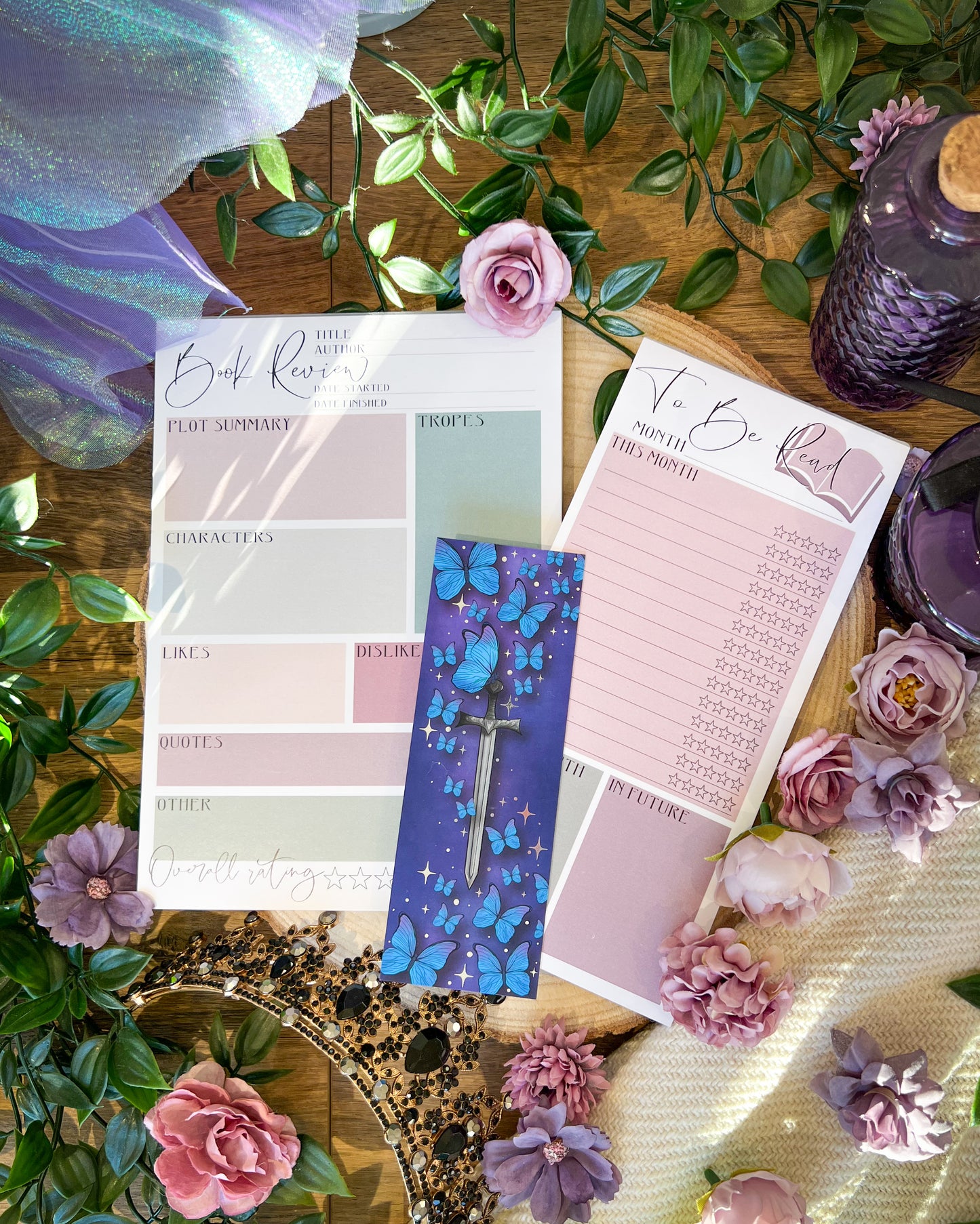 Reading Goals Notepad Bundle - Rosey Green