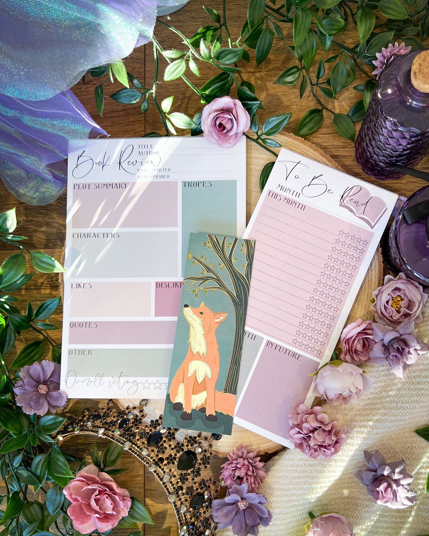 Reading Goals Notepad Bundle - Rosey Green