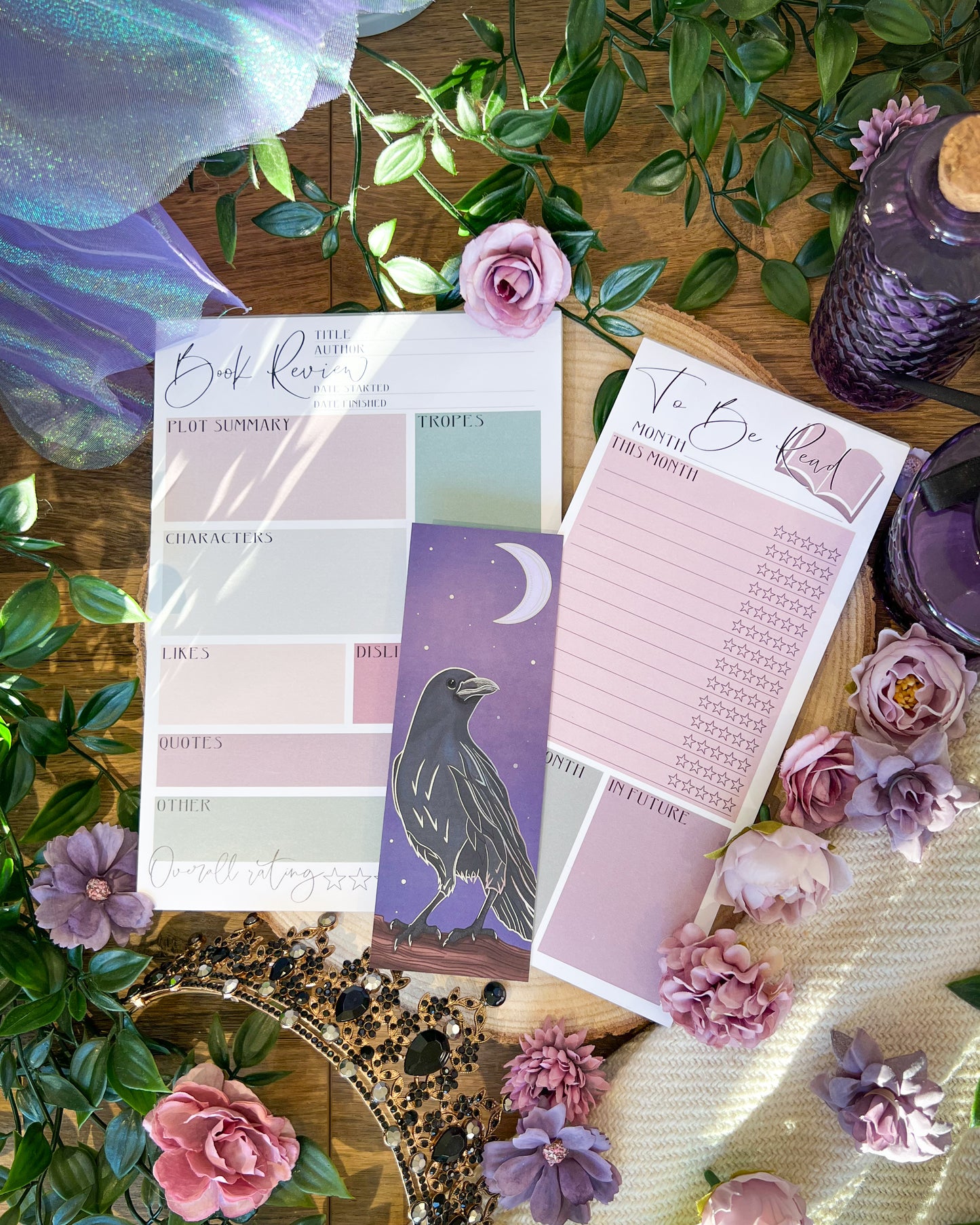 Reading Goals Notepad Bundle - Rosey Green